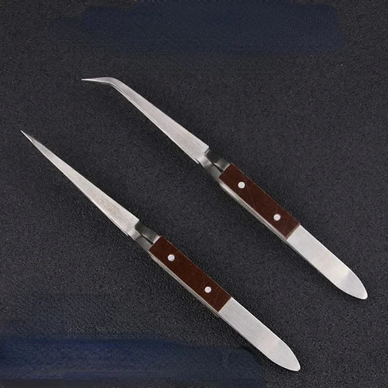 Stainless Steel Cross Locking Lock Tweezer Self Closing Jewelry