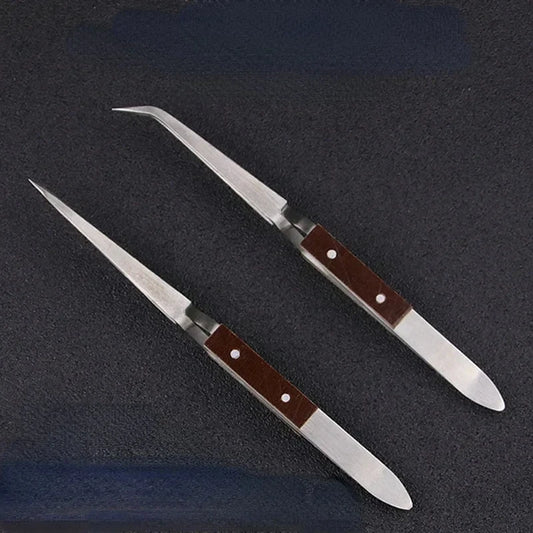 Stainless Steel Cross Locking Lock Tweezer Self Closing Jewelry