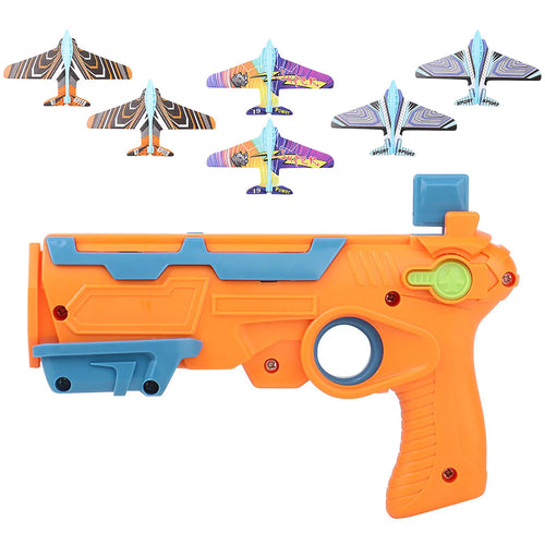 HOT！Airplane Launcher Bubble Catapult With 6 Small Plane Toy Funny