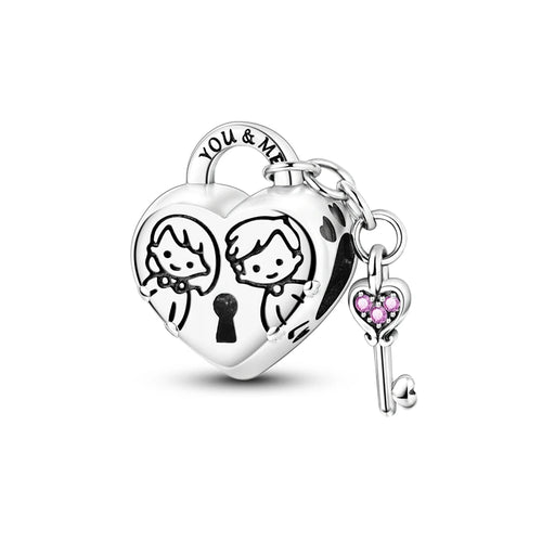 Charms Beads 925 Sterling Silver Tree of Life Peach Heart Sweet Love