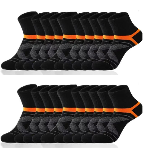 3 Pairs Men's Socks Hiking Black Sports Basketball Socks Casual Soft