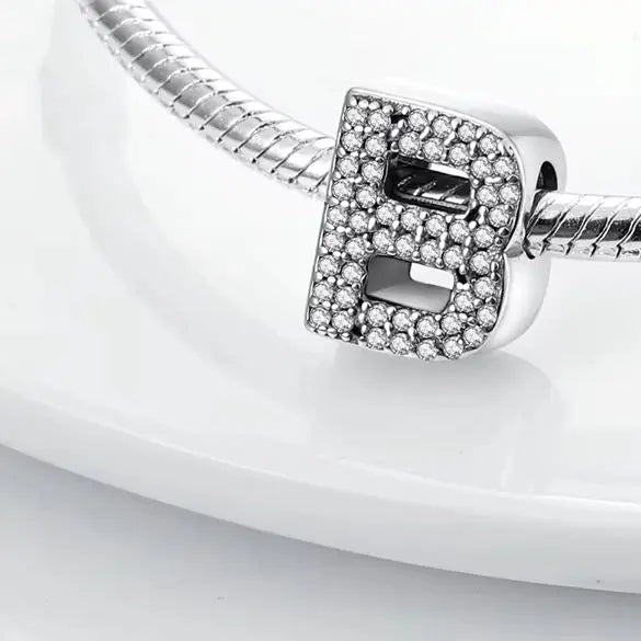 Charms Fit Original Bracelet A-Z Alphabet Charms Beads 925 Sterling