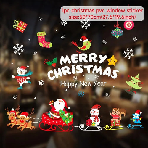 Christmas Window Sticker Merry Christmas Decorations For Home 2023