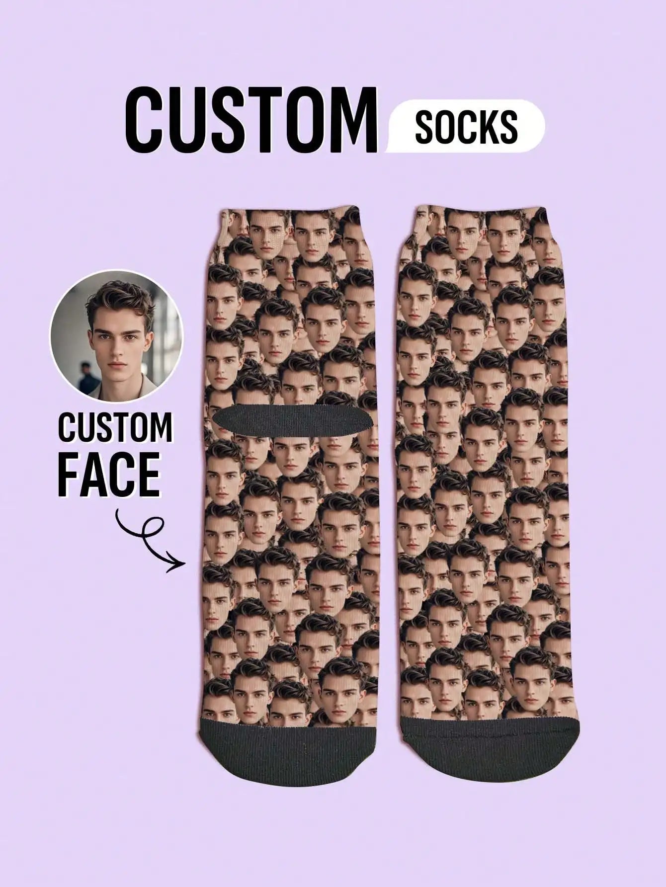 Custom Face Socks Personalized Photo Socks Funny Gift for Men Women
