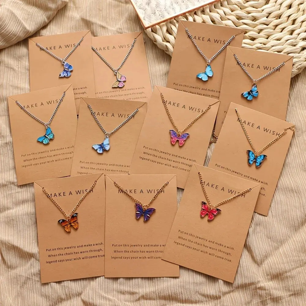 5Pcs/Set Fashion Vintage Style Women Necklace Set New Butterfly