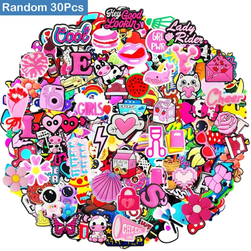 Random 30Pcs Shoe Charms for Croc Sandals, PVC Decorations Accessories