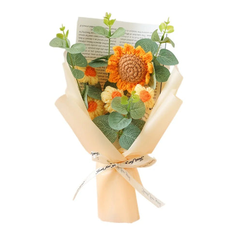 Artificial Flower Crochet Bouquet Eternal Flower Handmade Graduation