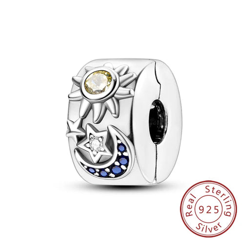 Fit Original Charms Beads 925 Sterling Silver Clip Charms Zircon