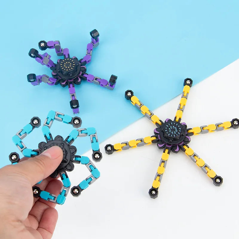 Kids Deformed Fidget Spinner Chain Toys For Children Resistance Hand