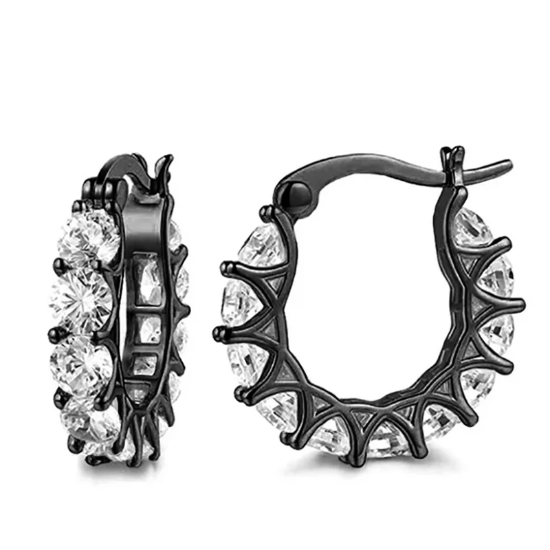 High Quality Cubic Zirconia Women Hoop Earrings Stylish Girl
