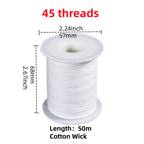 1 Roll Candle Cotton Wicks +100pcs Metal Candle Wick Sustainer Tabs