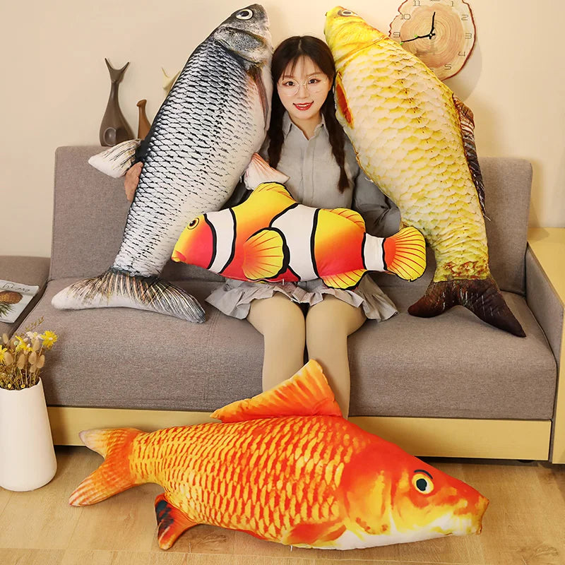 30-120CM Kawaii Cartoon Grass Carp Carp Carp Stuffed Animal Plush Toy