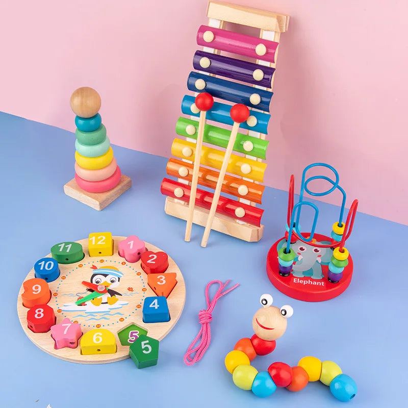 Montessori Baby Toys Kids 3D Wooden Puzzles Early Learning Baby Games