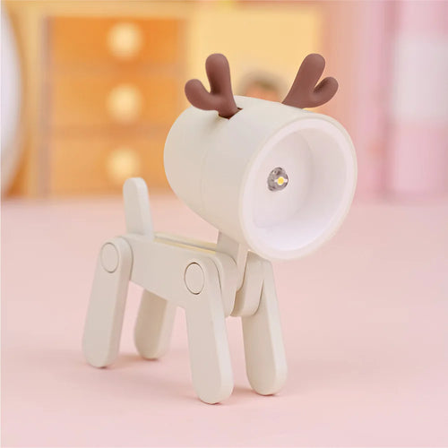 LED Night Light Mini Folding Desk Lamp Cute Pet Lights Dog Deer