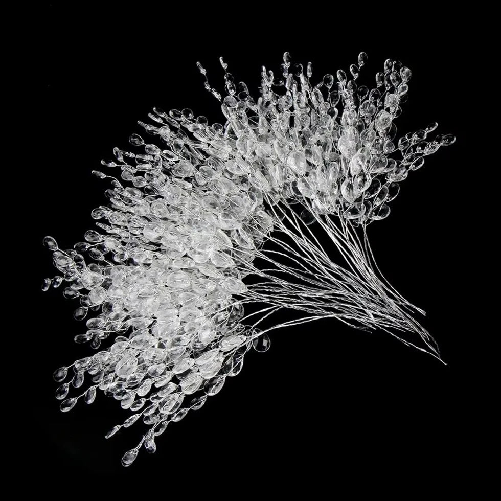 Artificial White Crystal Acrylic Water Droplet Handmade Wedding Bridal