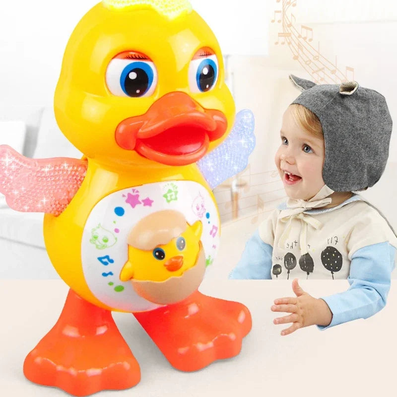 Electronic Toys Dancing Duck Funny Blink Eyes Flashing Light Shake The