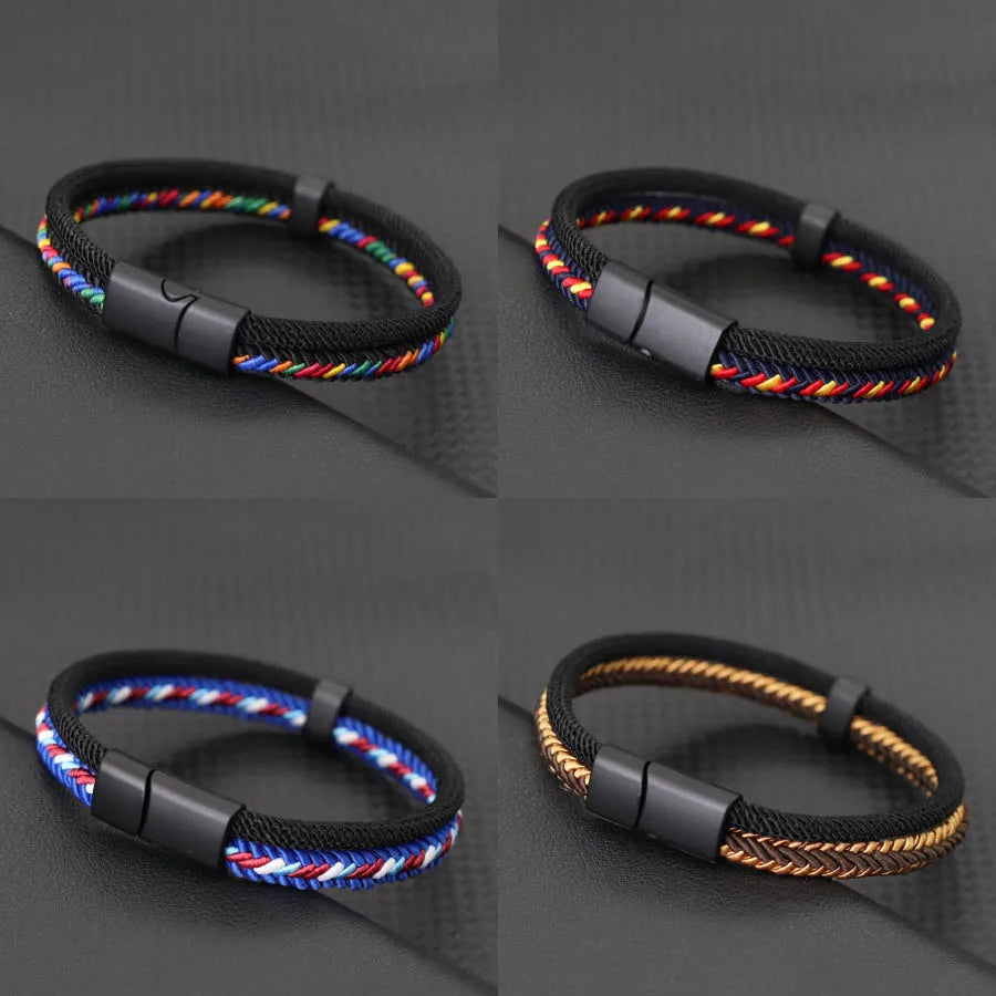 Unique Thread Bracelet Unisex Detachable Magnet Buckle Bangle Outdoor