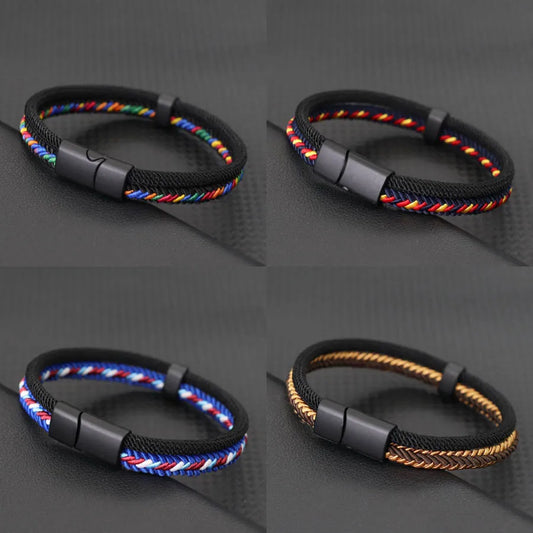 Unique Thread Bracelet Unisex Detachable Magnet Buckle Bangle Outdoor