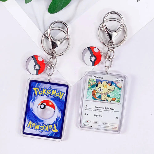 Pokémon Card Cute Acrylic Car Keychain Accessories Pikachu Charizard
