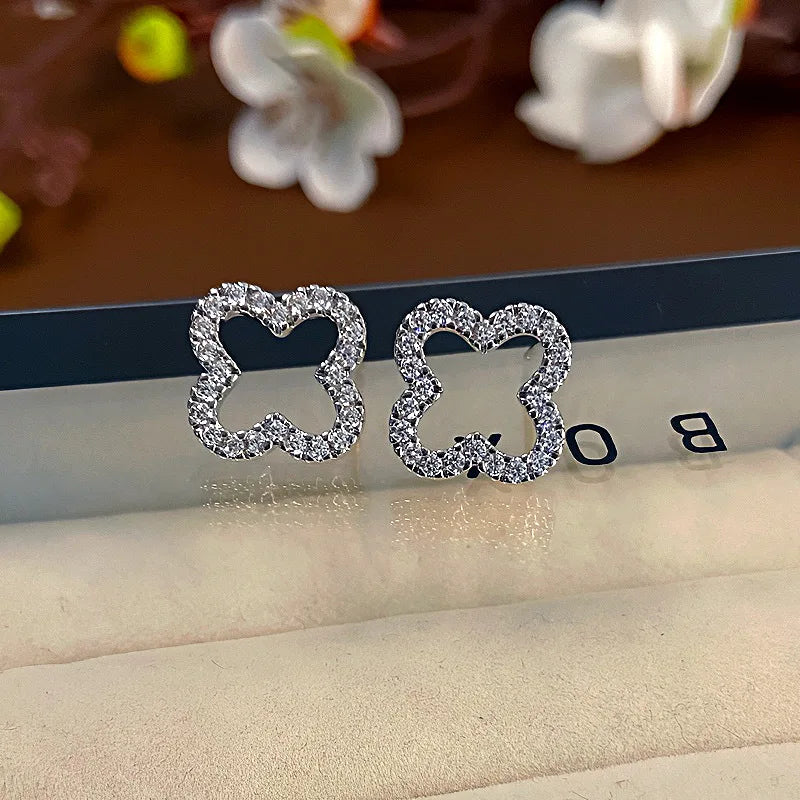 New Simple Hollow Four Leaf Clover Earrings for Women 2025 Trend