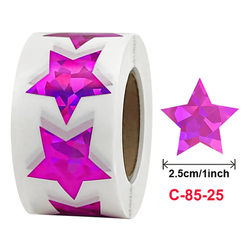 500pcs Colorful Star Adhesive Holographic Star Stickers Scrapbook