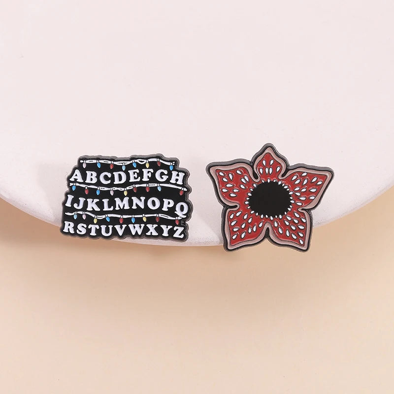 Sci-fi Horror American TV Series Enamel Pin Red Cannibal Flowers
