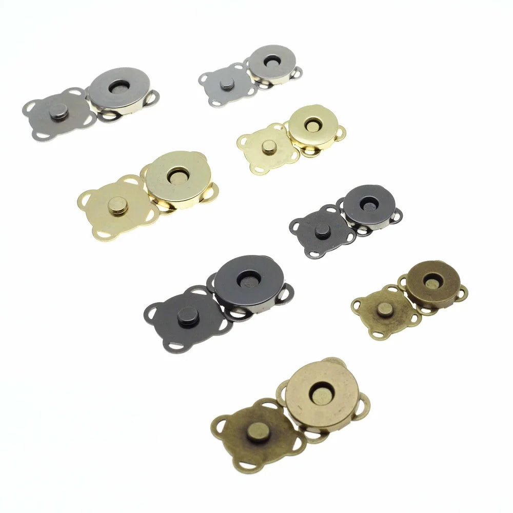 10 Pcs/Pack Metal Magnetic Snap Fasteners Clasps Buttons Handbag Purse