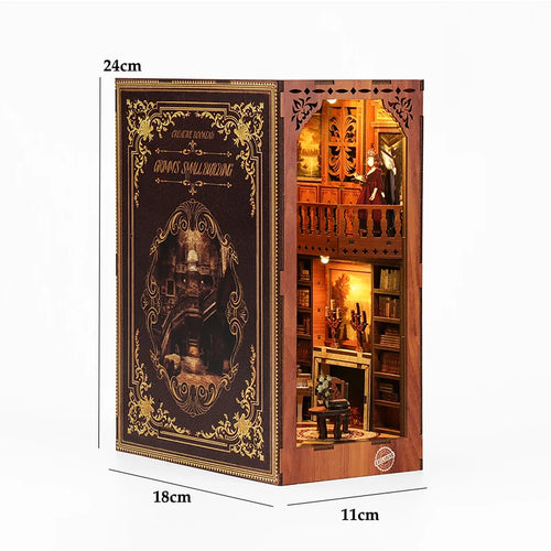 DIY Book Nook Shelf Insert Kit 3D Wooden Puzzle Doll House Assembly