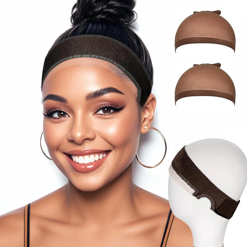 Wig Grip Bands and Dome Mesh Wig Caps for Keeping Wigs in Place