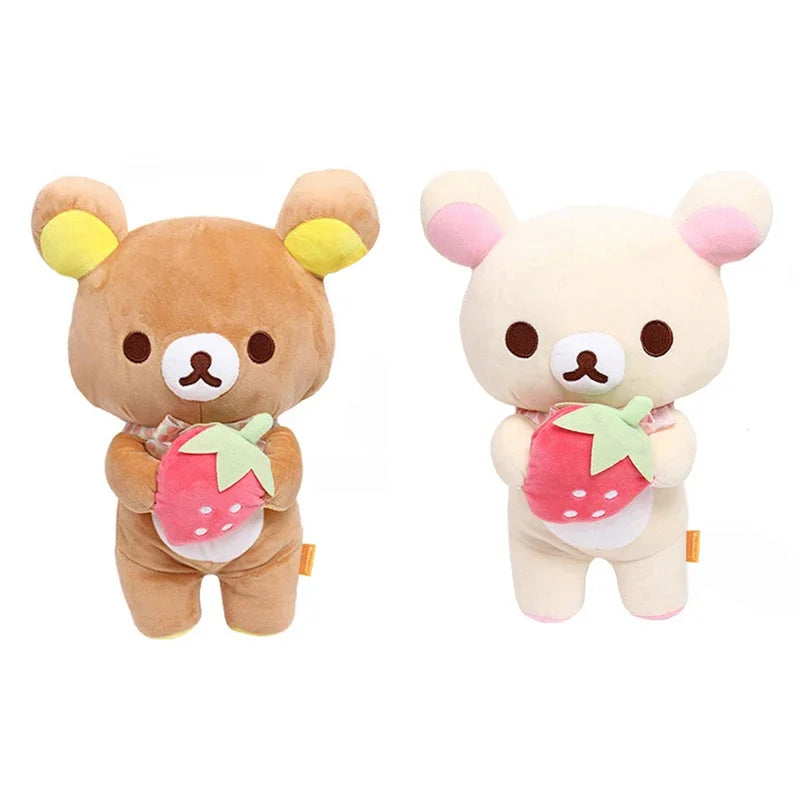 White Rilakkuma Plush Cute Animal Strawberry Cute Bear Stuffed Doll