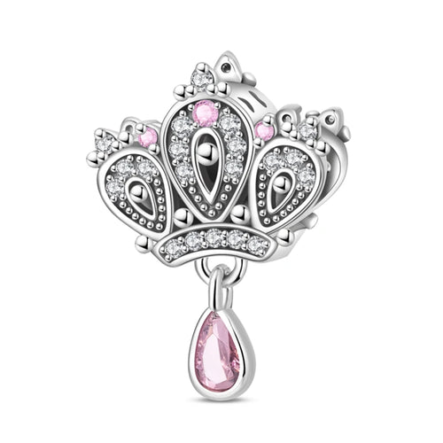 Classic Silver Plated Lotus Guardian Angel Heart-Shaped Zircon Charms