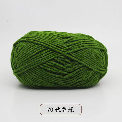40-50g/Set 4ply Milk Cotton(80%) Knitting Yarn Needlework Dyed Lanas