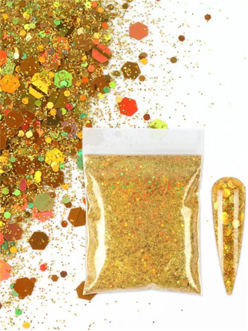 30g/Bag Holographic Chunky Glitter Craft Glitter Powder Mixed Chunky