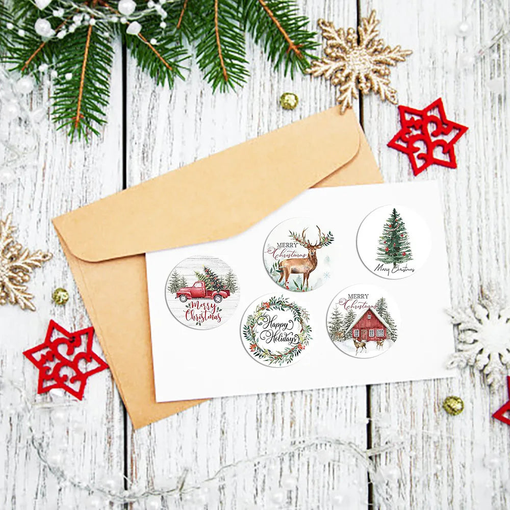 500pcs Cartoon Christmas-themed Gift Stickers, Reward Stickers, Anime
