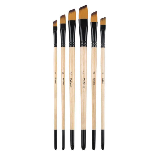 Yutiars Professional Artist Paint Brush Set - 6/24 PCS, Nylon Bristles