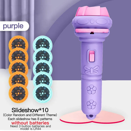 10Pcs Cards Cartoon Projection Flashlight Patterns Creative Children