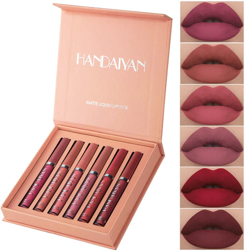HANDAIYAN Set of 6 NonStick Cup Liquid lipstick , Long-Lasting Lip