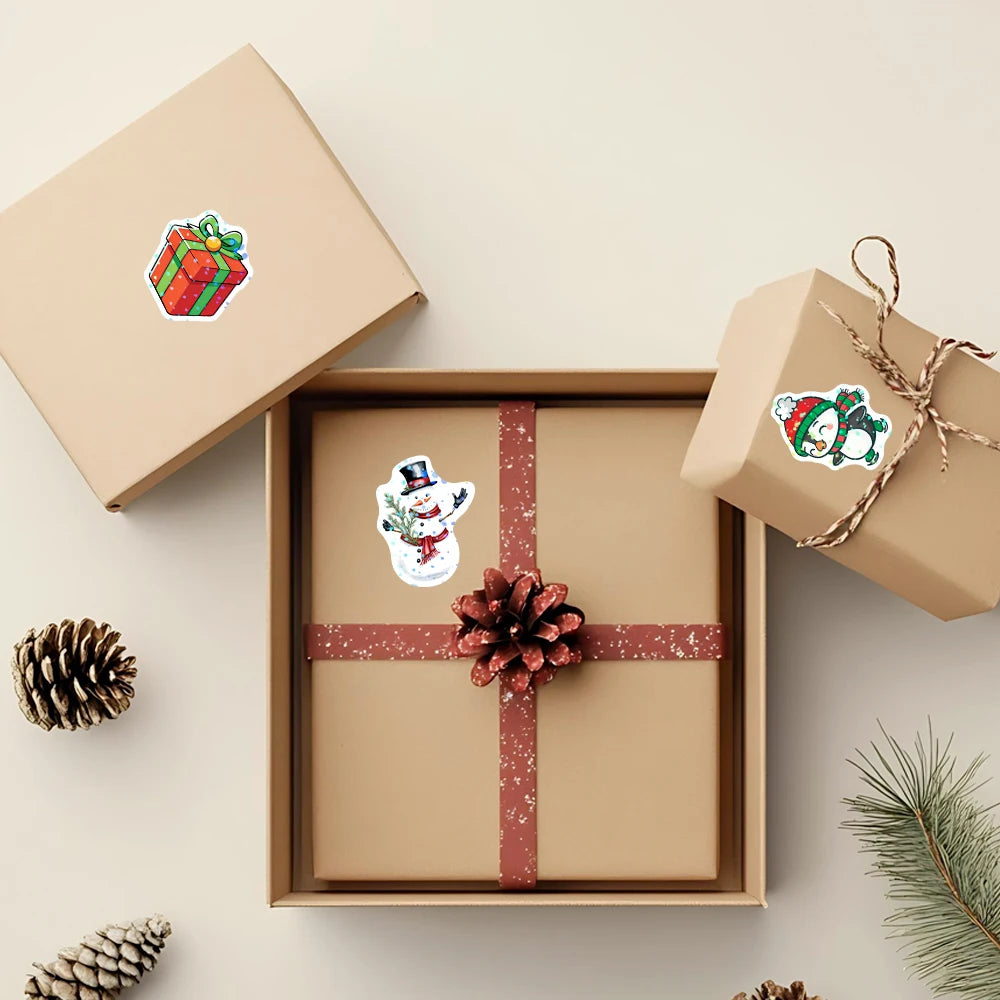 500pcs Laser Cartoon Christmas Stickers Christmas Gift Wrapping Label