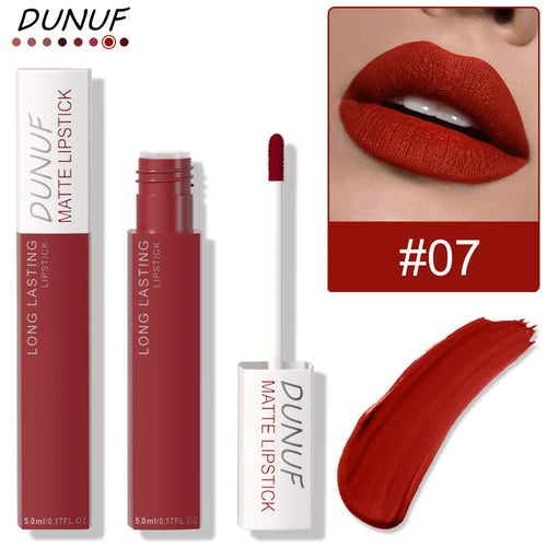 Long-Lasting Lip Gloss 1pcs: Matte Lipstick Non-Stick Cup Waterproof