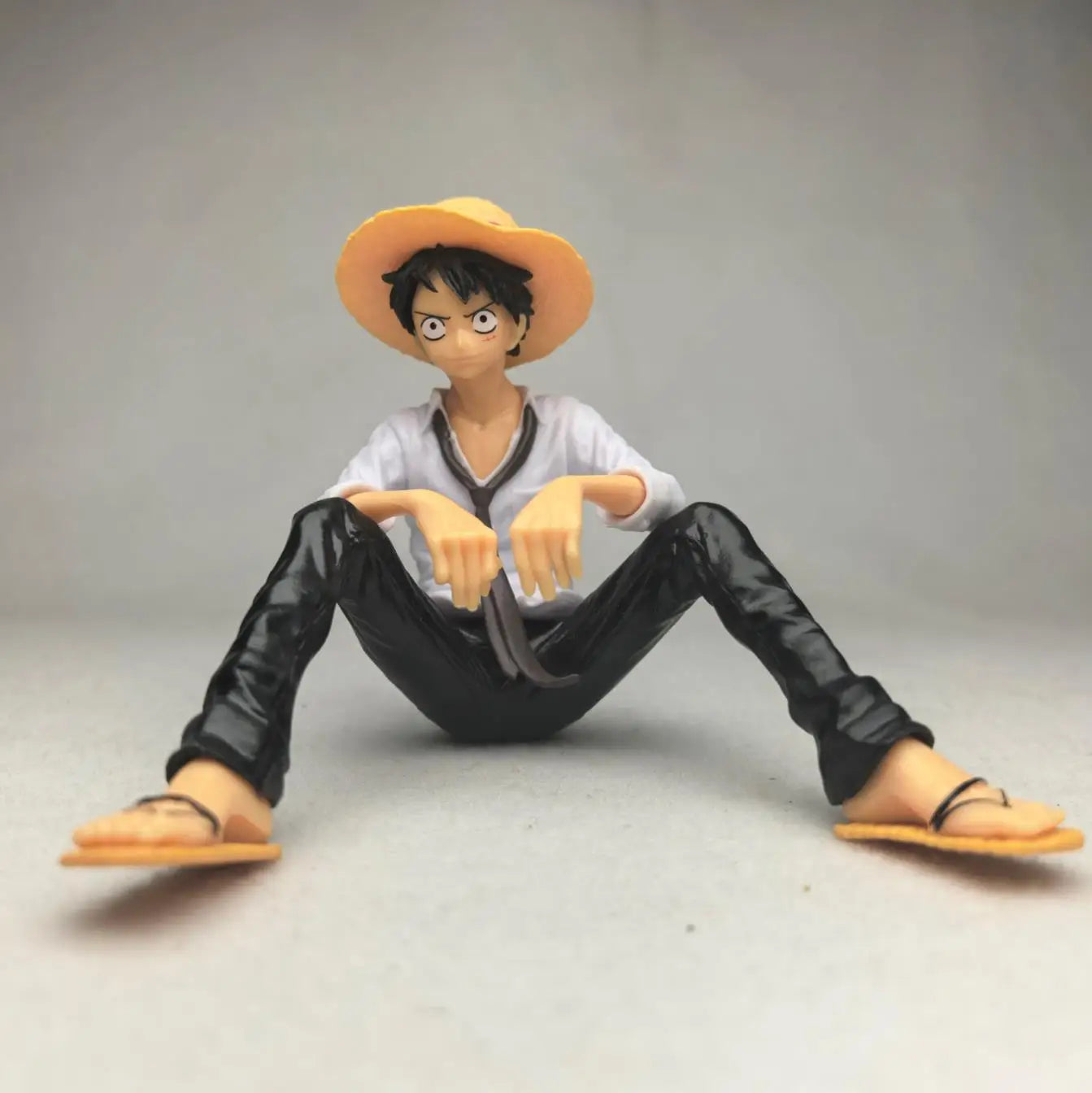 One Piece Anime Figure Toys Luffy Sitting Position Action PVC Figurine