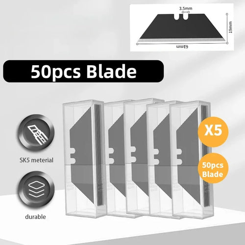 10/30/50Pcs Trapezoid Utility Knife Blades Set Steel Material DIY Art