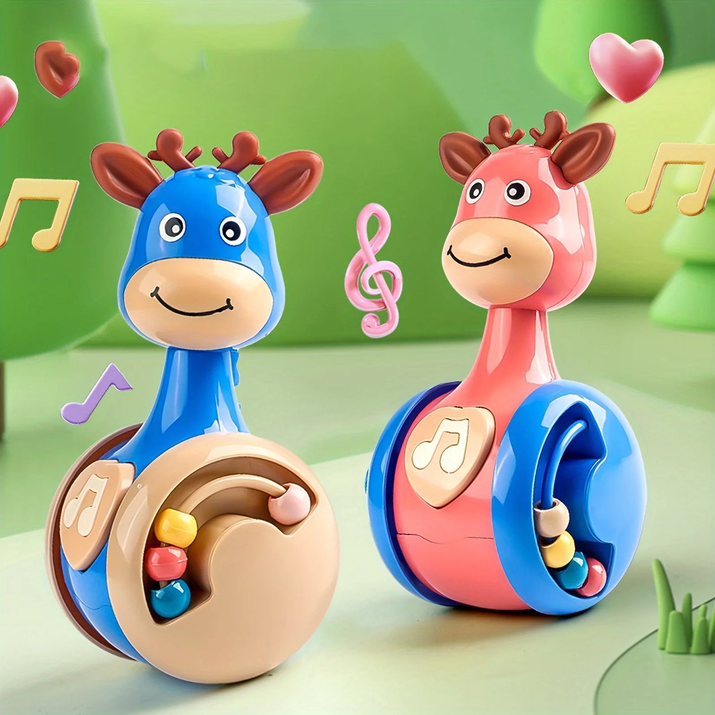 Fawn Sliding Tumbler Toy Rattle Baby Educational Early Education Gift