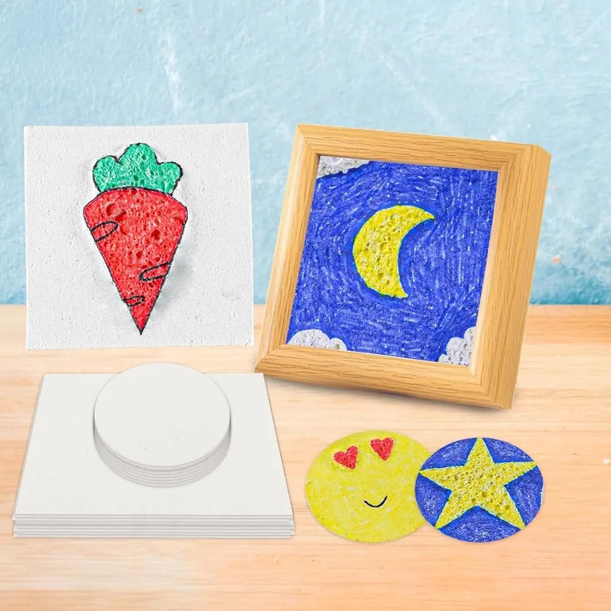 10Pcs Foam Texture Paper Square & Round Foam Texture Blank Painting