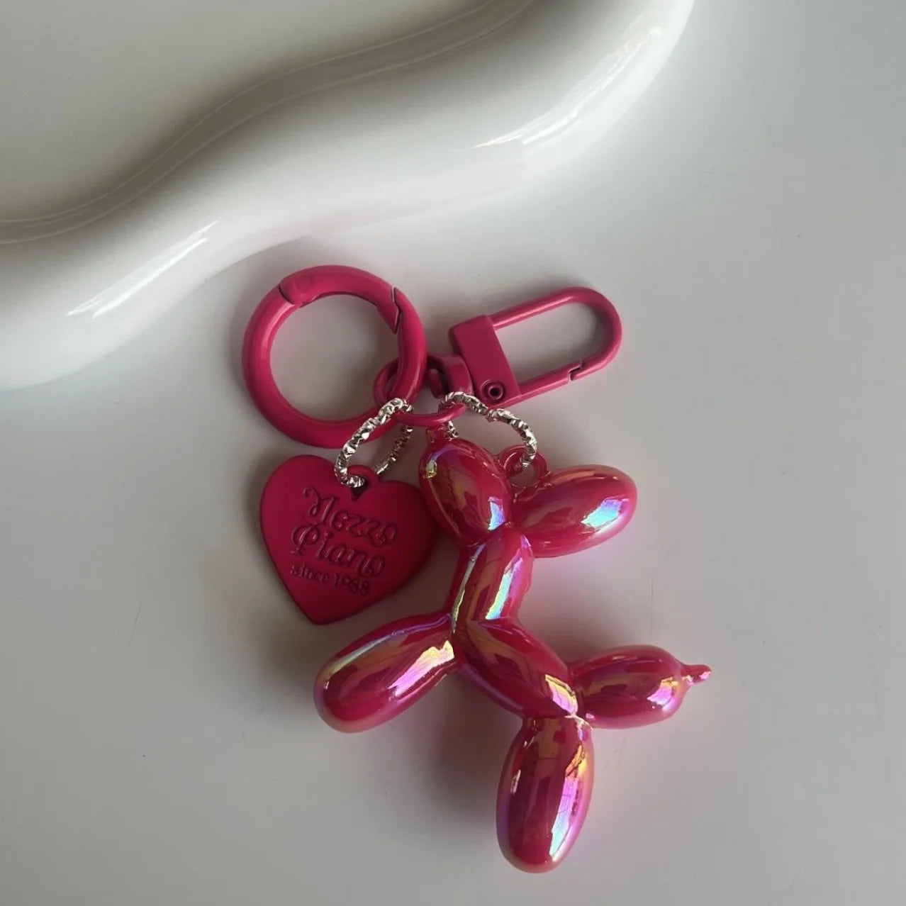 Jelly Cute Jelly Balloon Dog Keychain Pendant Cartoon Dog Chain