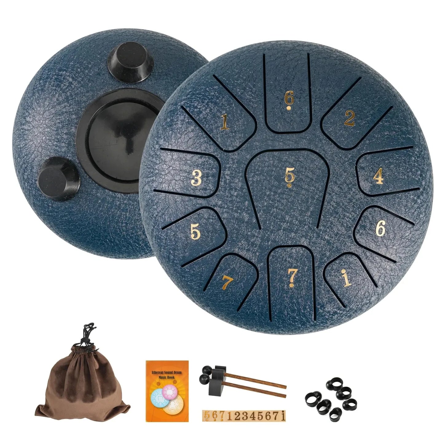 Miwayer 6" Steel Tongue Drum Gift Set | 11-Note Sound Healing
