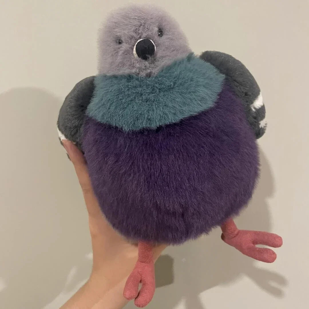 23cm Fluffy Fat Pigeon Plush Toy Cartoon Bird Doll Pet Companion Xmas