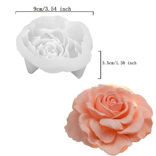 3DElegant Floral Silicone Mold，Layered Peony Flower Design - Irregular
