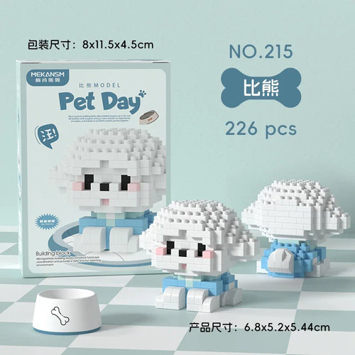 Animal Small Particle Dog Cat  Mini Building Blocks DIY Assembly Brick