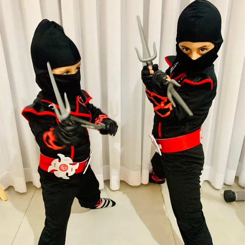 Boys Ninja Deluxe Costume for Kids with Weapon Accessories Kids Kung