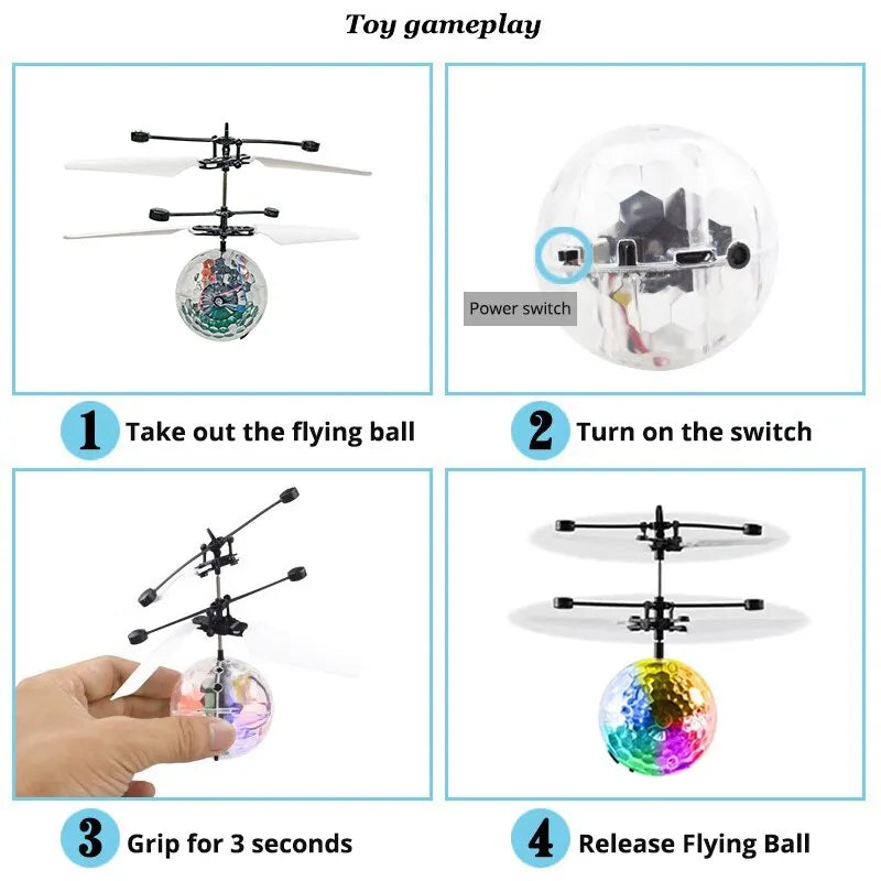 Led Light Suspension Crystal Ball Infrared Induction RC Gesture